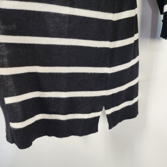 Chico's Cardigan Sweater Womens Size 0 Small Stripe Colorblock Long Open Front - Picture 7 of 11